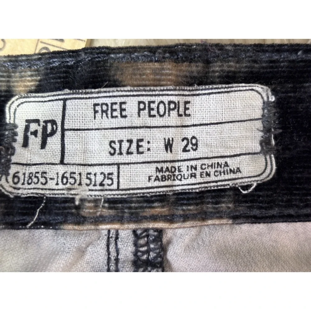 Free People Tie Dye Corduroy Pants 29 Skinny Stretch Boho Festival Y2K Chic